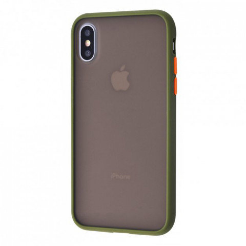 Чехол Shadow Matte для iPhone X/Xs Army green/Orange
